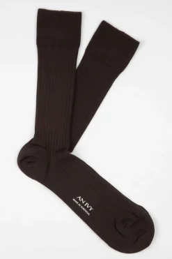 Hot Ribbed Cotton Strømper, , 43-46 Strømper