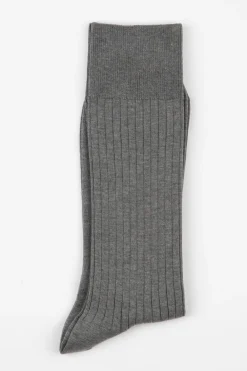AN IVY Ribbed Cotton Strømper, , 43-46- Strømper