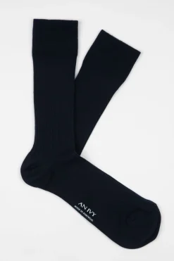 Hot Ribbed Cotton Strømper, , 43-46 Strømper
