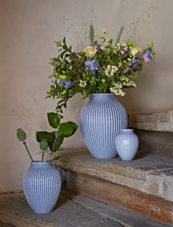 Knabstrup Riflet Vase, , H27 cm- Stue|Vaser & Urtepotteskjulere