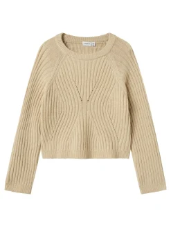 Name It Rikine Short Striktrøje, , 134-140 cm-Børn Strik & Sweatshirts