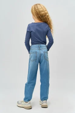 THE NEW Rina Langærmet Glitter Rib Bluse, , 134-140 cm-Børn Bluser