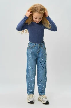 THE NEW Rina Langærmet Glitter Rib Bluse, , 134-140 cm-Børn Bluser