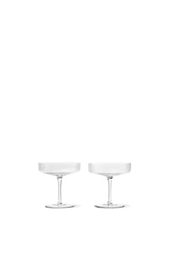 ferm LIVING Ripple 2-pak Champagneglas,- Glas