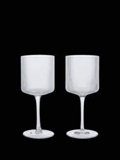 ferm LIVING Ripple 2-pak Hvidvinsglas, , 26 cl- Glas