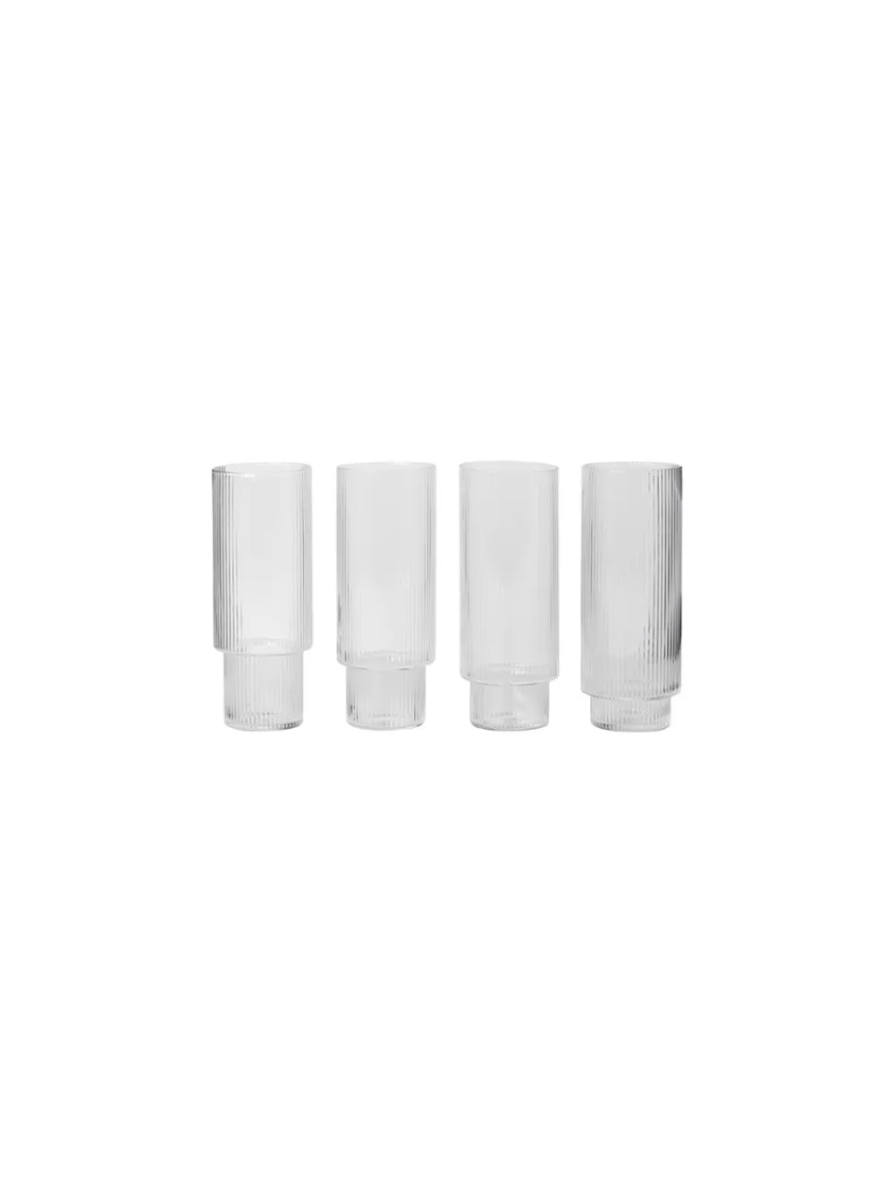 ferm LIVING Ripple 4-pak Longdrinkglas,- Glas