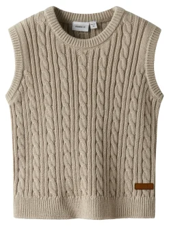 New Roman Knit Vest, , 110 cm Børn Strik & Sweatshirts