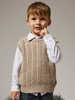 New Roman Knit Vest, , 110 cm Børn Strik & Sweatshirts