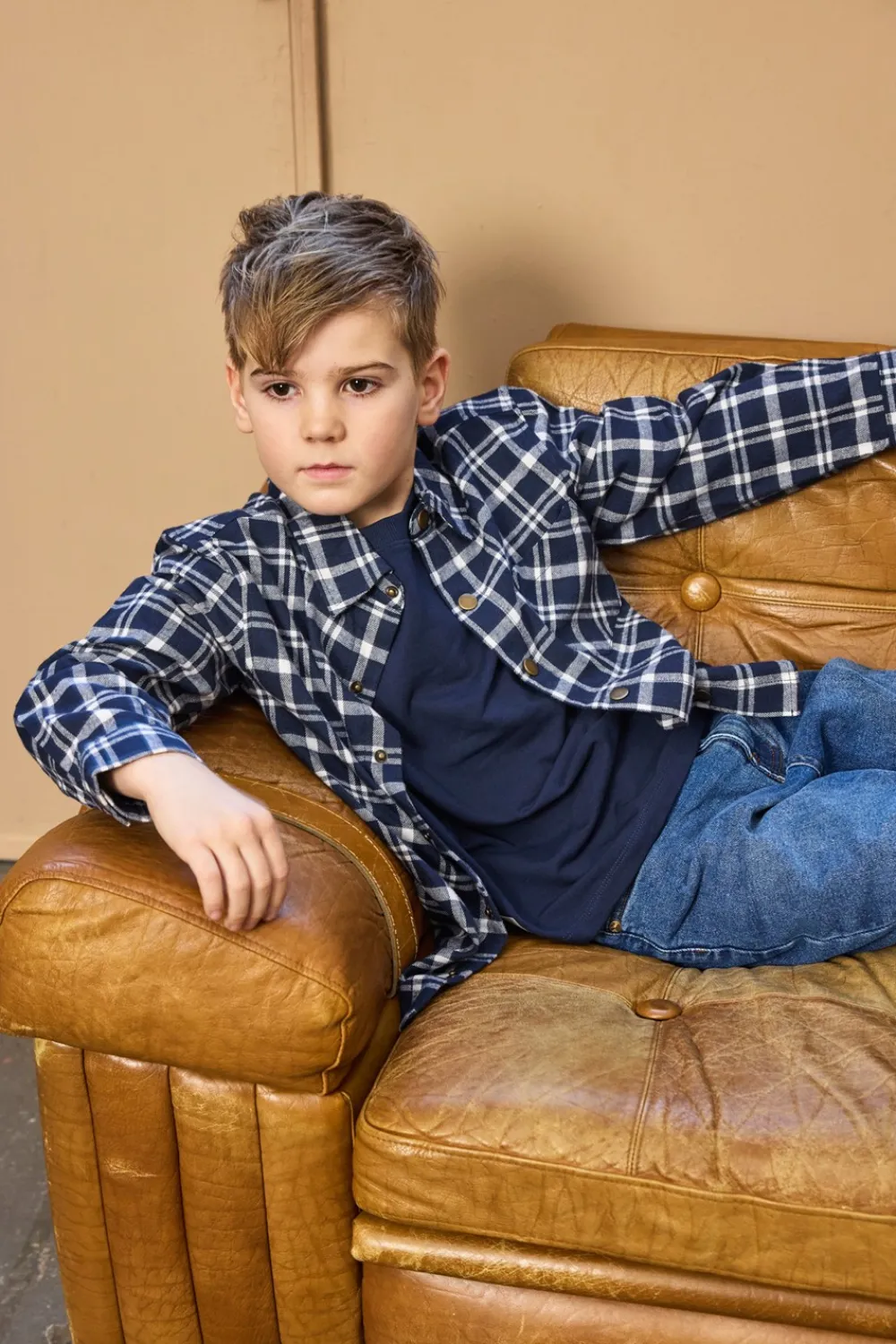 THE NEW Ronan Flannel Skjorte, , 122-128 cm-Børn Skjorter