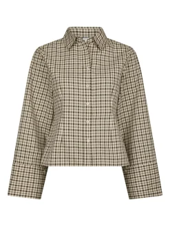 New Rosa Checked Skjorte, , 38 Dame Bluser & Skjorter