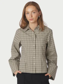 New Rosa Checked Skjorte, , 38 Dame Bluser & Skjorter