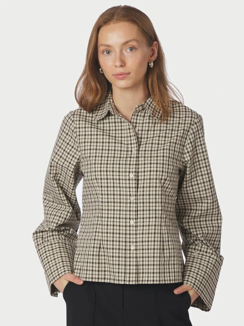 New Rosa Checked Skjorte, , 38 Dame Bluser & Skjorter