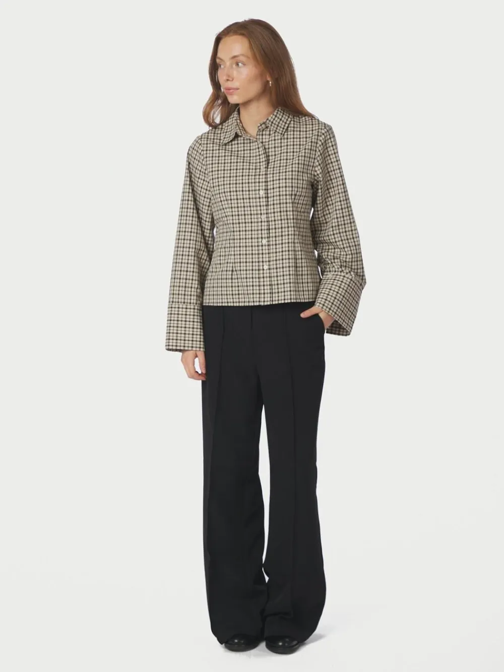 New Rosa Checked Skjorte, , 38 Dame Bluser & Skjorter
