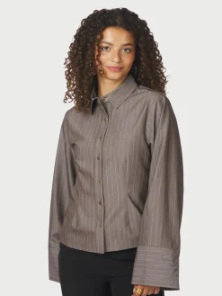 Sale Rosa Pinstripe Melange Skjorte, , 38 Dame Bluser & Skjorter