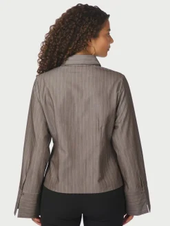 Sale Rosa Pinstripe Melange Skjorte, , 38 Dame Bluser & Skjorter