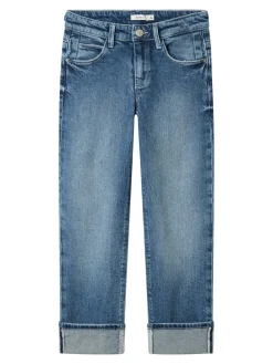 Discount Rose Straight Fold Jeans, , 152 cm Børn Jeans