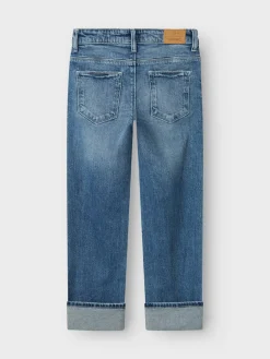 Discount Rose Straight Fold Jeans, , 152 cm Børn Jeans