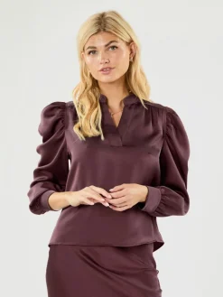 Neo Noir Rosslyn Heavy Sateen Bluse, , 38-Dame Bluser & Skjorter
