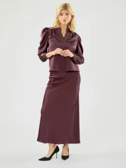 Neo Noir Rosslyn Heavy Sateen Bluse, , 38-Dame Bluser & Skjorter