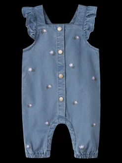 New Sage Denim Overalls, , 86 cm Børn Bukser & Leggings