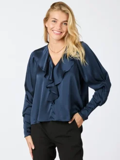 Sandie Sateen Bluse, , 38 Dame Bluser & Skjorter