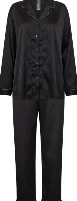 Satin Pyjamassæt, , L Dame Loungewear