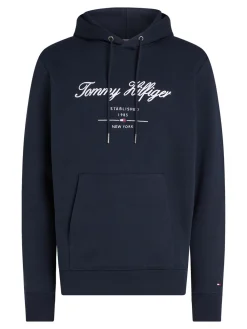 Tommy Hilfiger Script Logo Hættetrøje, , M- Sweatshirts & Trøjer