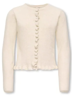 KIDS ONLY Shelda Life O-Neck Ruffle Cardigan, , 158-164 cm-Børn Cardigans