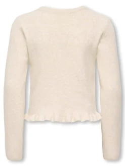 KIDS ONLY Shelda Life O-Neck Ruffle Cardigan, , 158-164 cm-Børn Cardigans