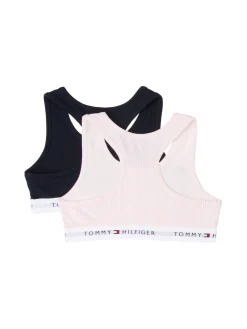 Tommy Hilfiger Signature Racerback Print 2-pak Bralette Toppe, , 140-152 cm-Børn Undertøj & Nattøj