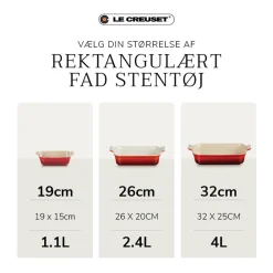 Le Creuset Signature Stentøj Heritage Rektangulært Ovnfast Fad, , 25x38 cm- Fade & Skåle