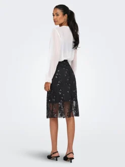 ONLY Sinna Lace Nederdel, , L-Dame Nederdele