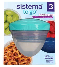 Sistema Snack 'N' Nest To Go 3-pak Plastikbøtte,- Opbevaring