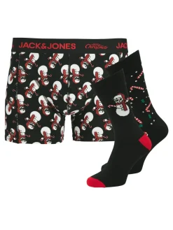 Jack & Jones Junior Snow Skulls Boxershorts & Strømpe Gavesæt, , 164 cm-Børn Undertøj & Nattøj|Sokker & Strømper