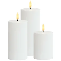 New Solar Sille 3 stk. sæt, Hvid Lysestager & Lys|Led Lys