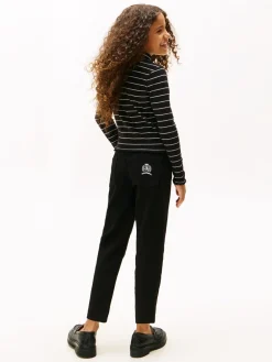 Tommy Hilfiger Sparkle Stripe Mock Neck Bluse, , 152 cm-Børn Bluser