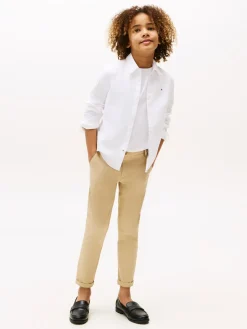Tommy Hilfiger Stretch Oxford Cotton Skjorte, , 140 cm-Børn Skjorter