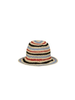 Discount Striped Saverina Straw Hat, , M/L Dame Huer & Kasketter