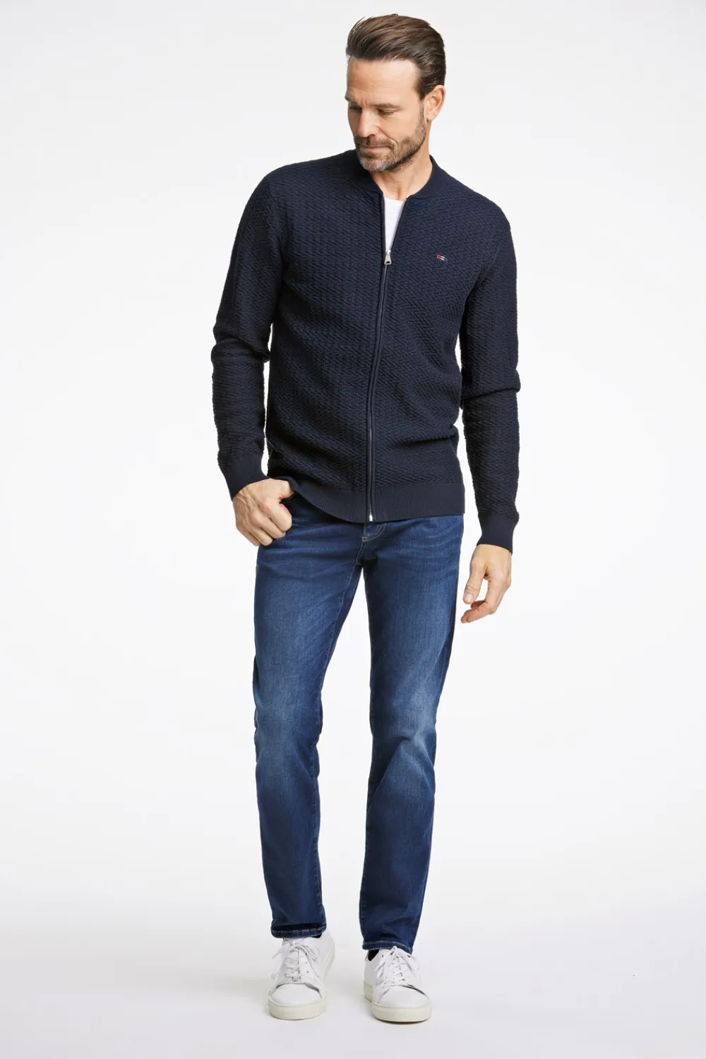 Bison Structured Knit Cardigan, , XXL- Cardigans