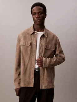 Discount Suede Overshirt, , L Overshirts