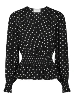 Neo Noir Tamona Crepe Dot Bluse, , 36-Dame Bluser & Skjorter