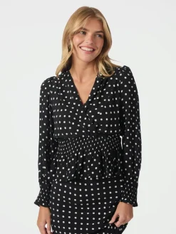 Neo Noir Tamona Crepe Dot Bluse, , 36-Dame Bluser & Skjorter