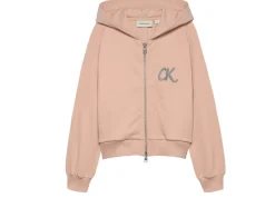 Calvin Klein Terry Zip Up Hættetrøje, , 152 cm-Børn Strik & Sweatshirts