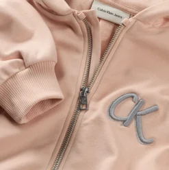 Calvin Klein Terry Zip Up Hættetrøje, , 152 cm-Børn Strik & Sweatshirts