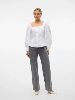 Vero Moda Tessa Wide Studs Jeans, , W33/L32-Dame Jeans