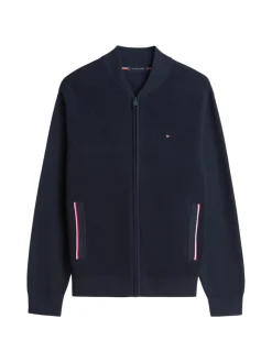 Outlet Textured Zip Through Bomber Cardigan, , L Cardigans