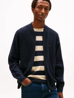 Outlet Textured Zip Through Bomber Cardigan, , L Cardigans