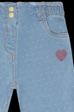 Outlet Theresa Dotty Denim Jeans, , 122 cm Børn Jeans