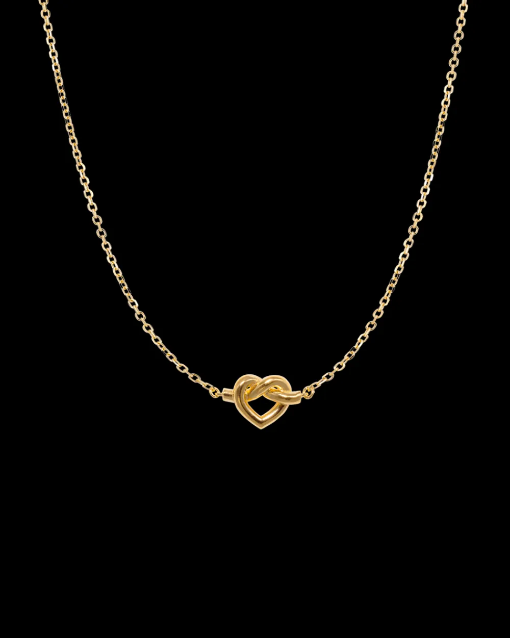 Jane Kønig Tied Heart Halskæde, , 38,8-42,8 cm-Dame Halskæder