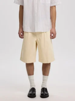 Annarr Trygve Selvedge Denim White Shorts, , XL- Shorts